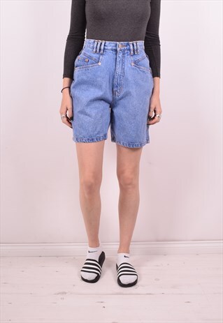 WOMENS VINTAGE DENIM SHORTS W26 BLUE 90S