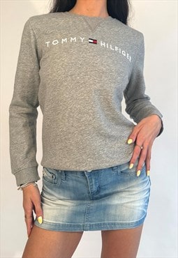 Vintage Tommy Hilfiger Grey Spell Out Sweatshirt