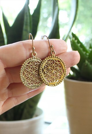 FAIRTRADE GOLD MANDALA EARRINGS