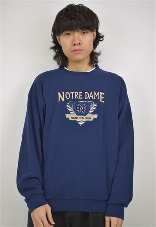 VINTAGE 90S NAVY 'NOTRE DAME' SWEATSHIRT