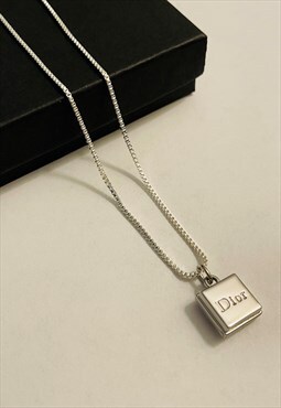 Christian Dior Box Pendant on Chain/Necklace