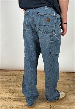 Vintage Carhartt Carpenter Pants Men's Mid Blue