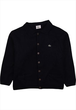 Vintage 90's Lacoste Sweatshirt Heavyweight Button Up Navy