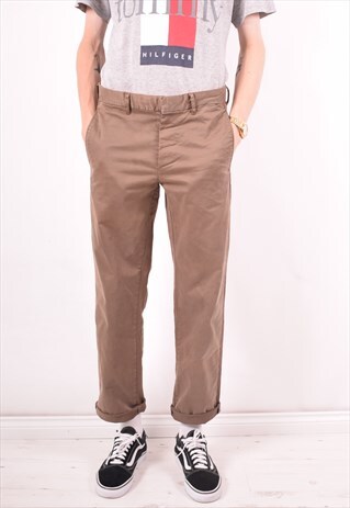 CALVIN KLEIN JEANS MENS VINTAGE TROUSERS W32 L30 BROWN 90S