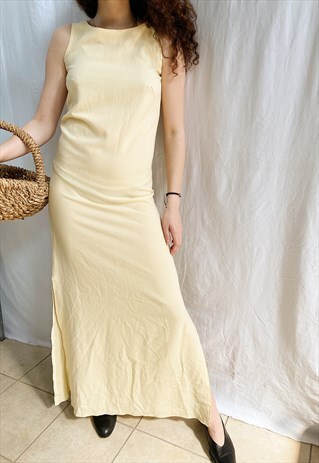 VINTAGE 90S GINGHAM CHECK HAUTE BOHEME CHIC MAXI DRESS SUMME