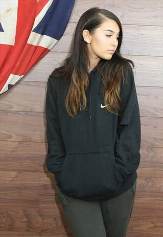 VINTAGE NIKE 90'S BLACK HOODIE, LARGE (39)