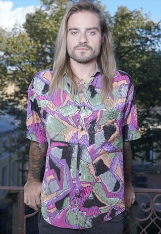 90'S VINTAGE MULTICOLOR SHORT SLEEVE SHIRT