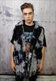 TIE-DYE FLEECE GILET HANDMADE SLEEVELESS HOODED VEST JACKET