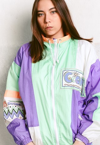 VINTAGE 80S NEON RAVE SHELL JACKET