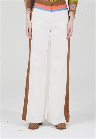 VINTAGE PREMIUM 2000 STRIPED MISSONI WIDE LEG TROUSERS