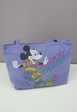 Vintage Disney Mickey Skates Rework Bag in Purple