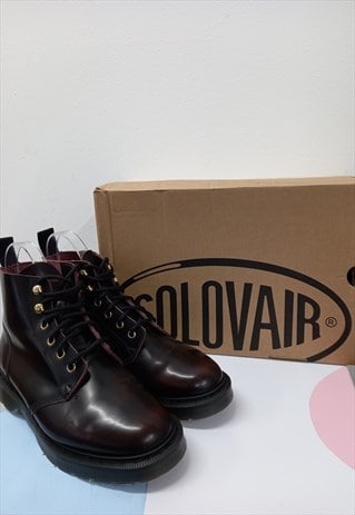 00s Solovair x Toast Leather Ankle Boots Burgundy