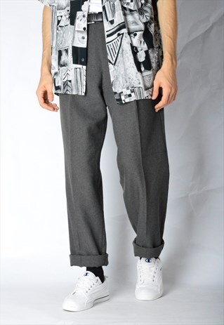 VINTAGE 90S GREY MINIMALIST PANTS
