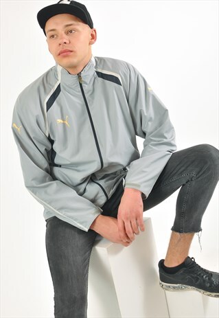 VINTAGE 90'S PUMA SHELL JACKET IN GREY
