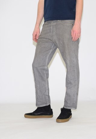VINTAGE GREY LEVIS 501 STRAIGHT LEG JEANS