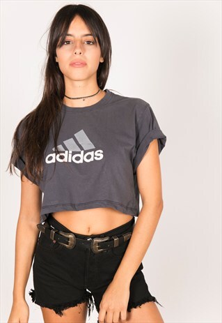 VINTAGE 90S USA CROP T-SHIRT/ R753
