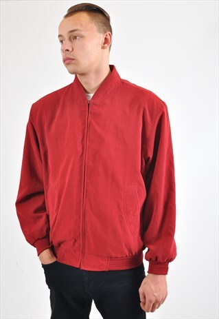 VINTAGE 90'S BOMBER JACKET IN MAROON