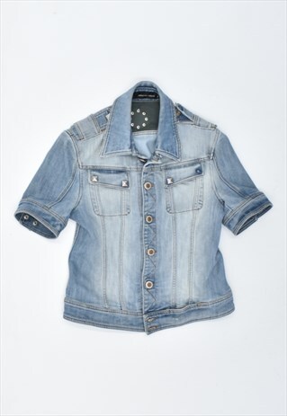 VINTAGE 90'S SHORT SLEEVE DENIM JACKET BLUE