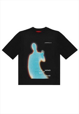 T-shirt oversize black HOLO