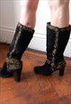 EMBROIDERY SUEDE BOOTS SIZE 5