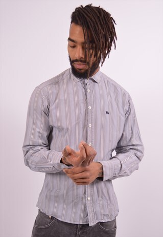 BURBERRY MENS VINTAGE SHIRT MEDIUM MULTI 90S