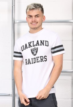 Vintage NFL Raiders T-Shirt in White Crewneck Tee Small