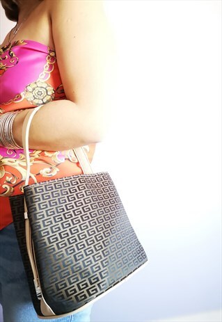 VINTAGE Y2K MONOGRAM PRINT BROWN MINI HANDBAG