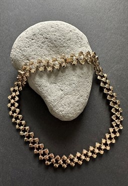 Vintage 80's Ladies Gold Metal Chain Link Necklace