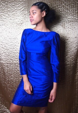PURPLE RAW SILK DRESS
