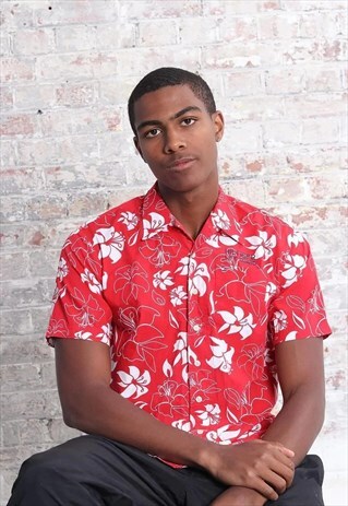 VINTAGE TOMMY HILFIGER SHORT SLEEVE FLOWER PATTERN SHIRT R