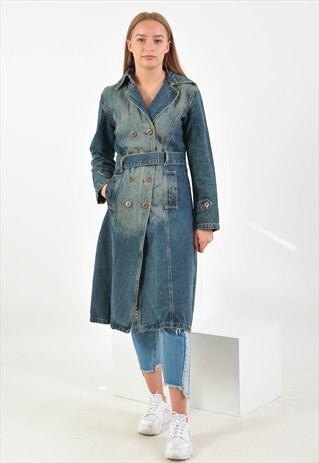 VINTAGE 90S TRENCH DENIM COAT