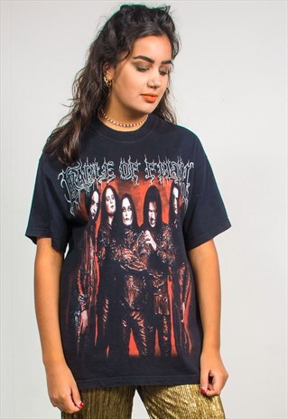 VINTAGE 90'S BLACK CRADLE OF FILTH TOUR BAND T-SHIRT