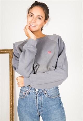 VINTAGE 90S LEVIS CROP SWEATSHIRT/ R454