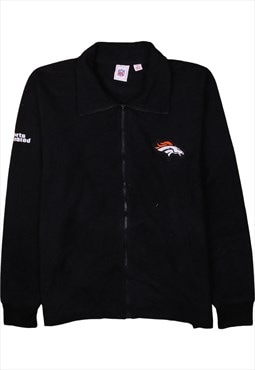 Vintage 90's NFL Fleece Jumper Broncos Full Zip Up Black