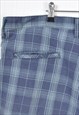 VINTAGE DICKIES CARGO CHECKED SHORTS BLUE W40