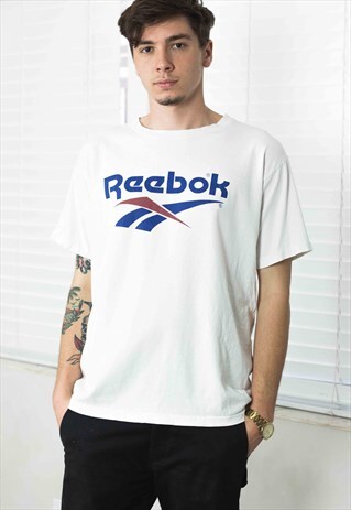 VINTAGE REEBOK T-SHIRT LOGO 90S L 7.7