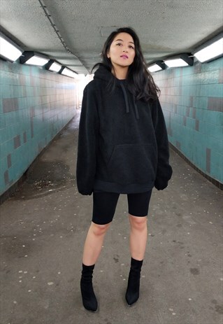 90S BLACK FLEECE TEDDY HOODIE