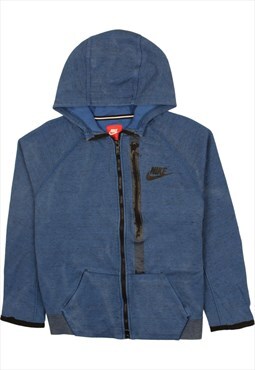 Vintage 90's Nike Hoodie Swoosh Full Zip Up Blue XLarge