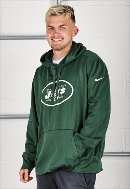 Vintage Nike NFL Jets Hoodie in Green Pullover Jumper XL