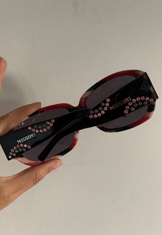 MISSONI Y2K RHINESTONE AVIATOR SUNGLASSES