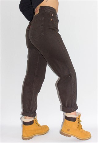 VINTAGE DARK BROWN 501 BUTTON FLY LEVI'S