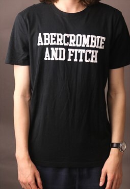 vintage abercrombie and fitch  black t shirt in medium 