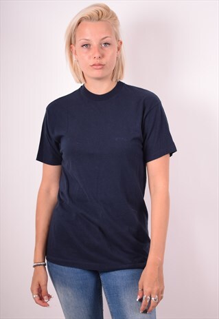LEVI'S WOMENS VINTAGE T-SHIRT TOP SMALL BLUE 90S