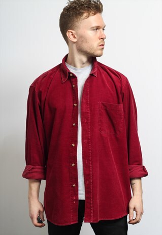 VINTAGE CORDUROY CORD SHIRT RED
