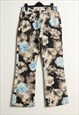 Kansaimpact Vintage Floral Stretch Pants Trousers Colorful