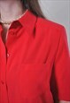 VINTAGE RED BLOUSE WITH SHORT SLEEVE 