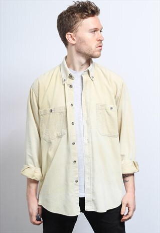 VINTAGE CORDUROY CORD SHIRT BEIGE