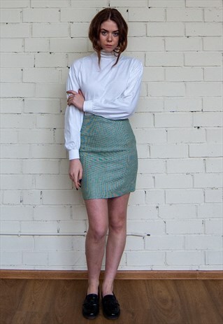 VINTAGE RETRO GREEN MIDI SKIRT