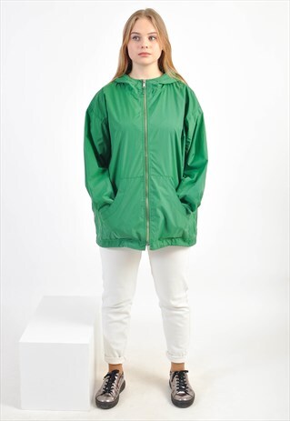 VINTAGE 90'S WINDBREAKER JACKET IN GREEN