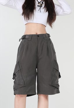 Cargo pocket skater shorts premium utility pants dark grey